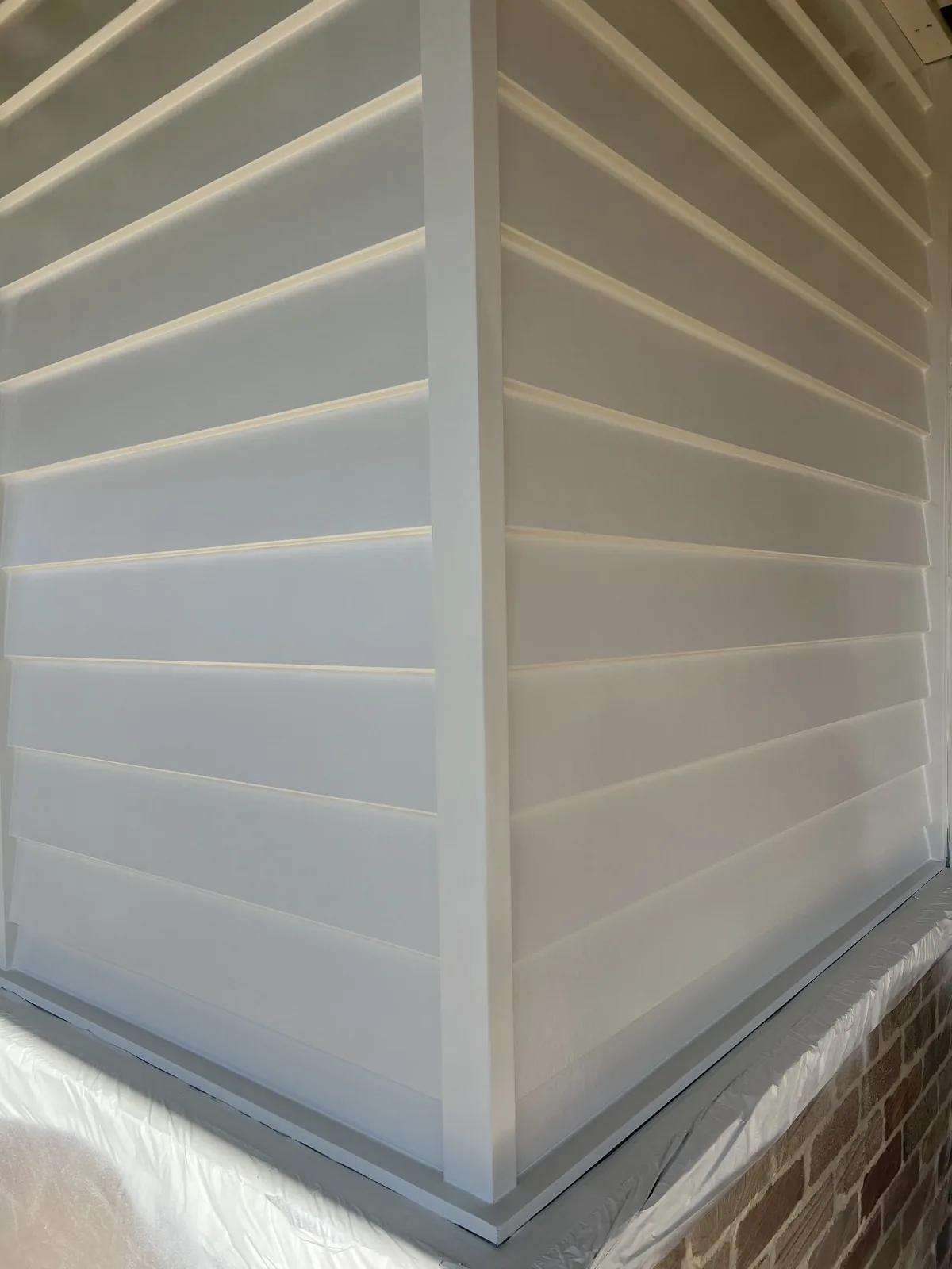 Close-up of weatherboard cladding with sharp, even finish lines